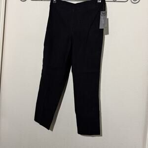 NWT Versona Women's Black Cargo Pants Flex Work Dress Slacks Tummy Control Slim